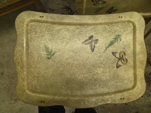 vinatge fiberglass tv tables
