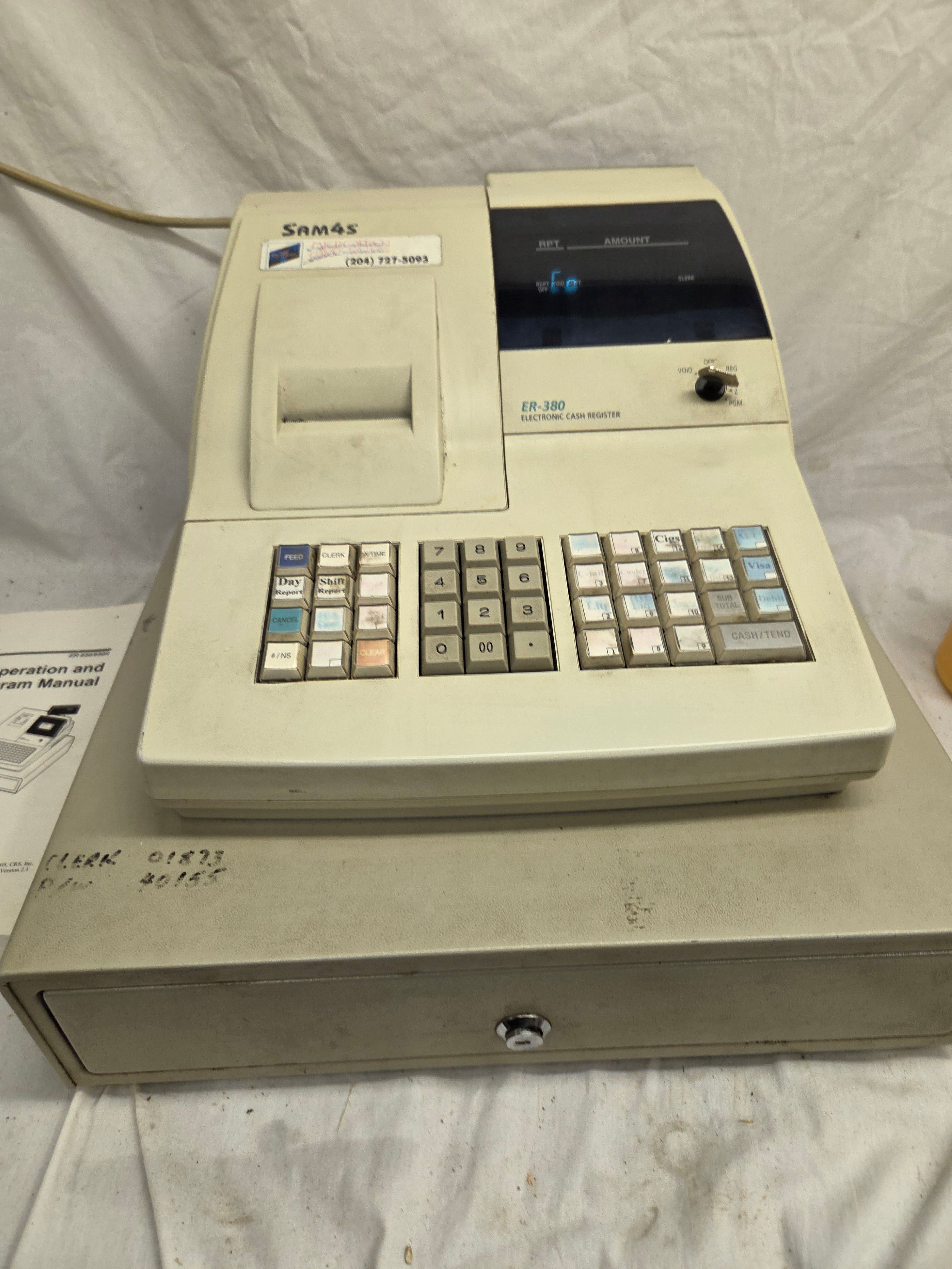 Samsung ER-380 Cash Register with Cash Drawer