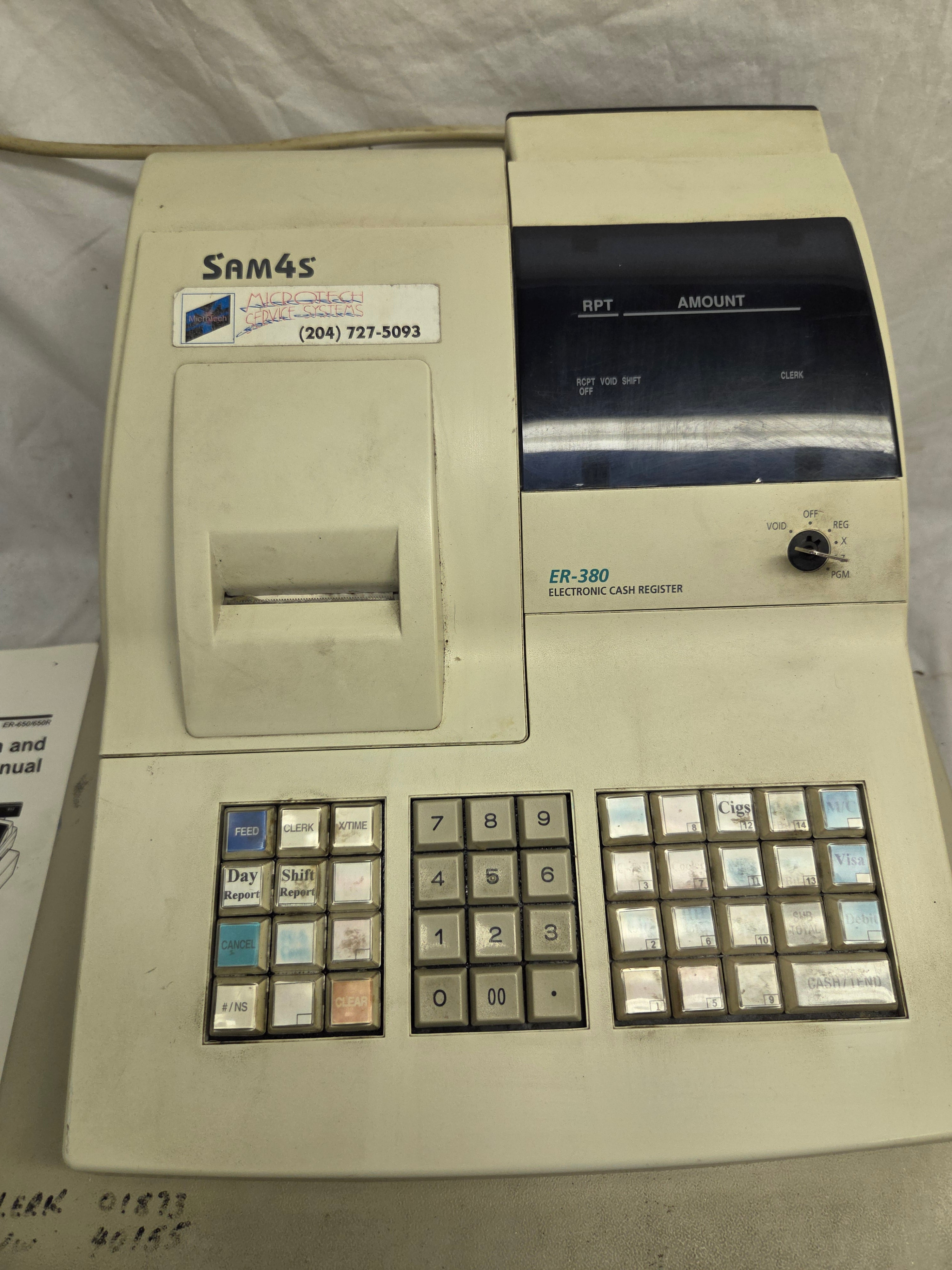Samsung ER-380 Cash Register with Cash Drawer
