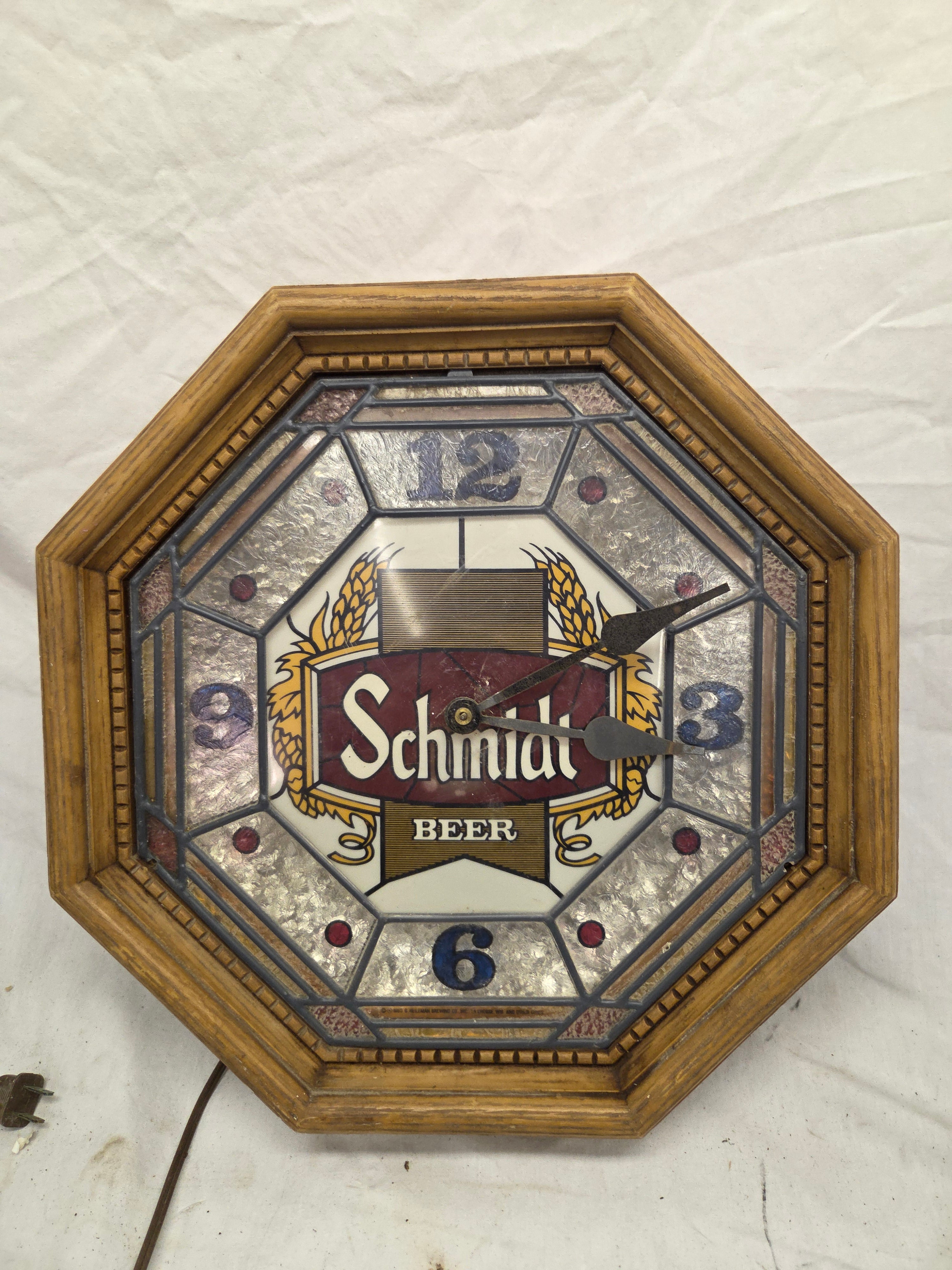 Schmidt Beer Backlit Clock