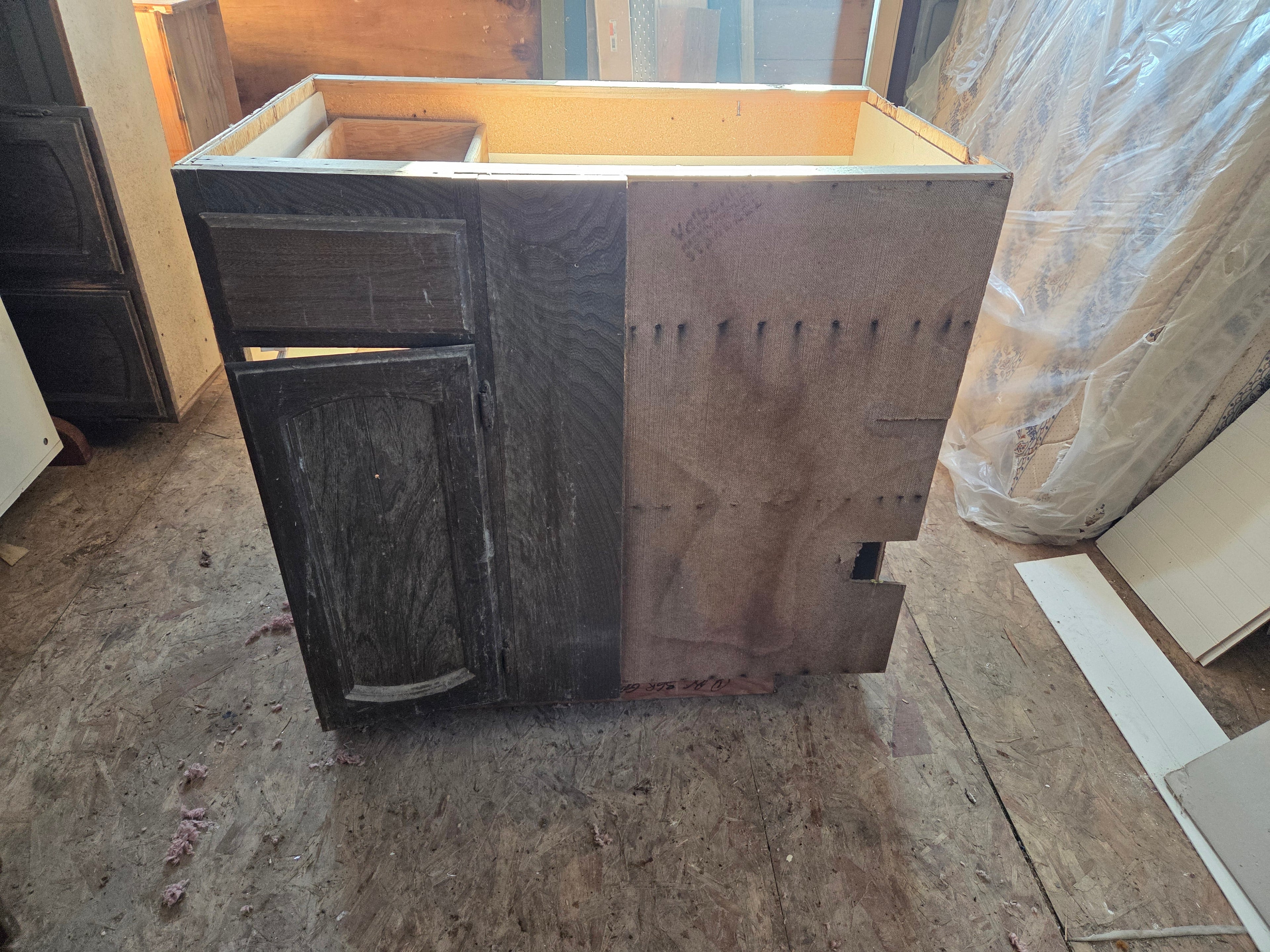 Lower Corner Cabinet with Solid Wood Doors